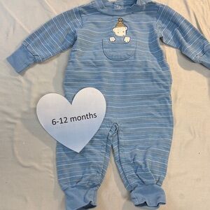 Gymboree - Vintage - Blue Striped Kids One Piece Romper/Sleeper